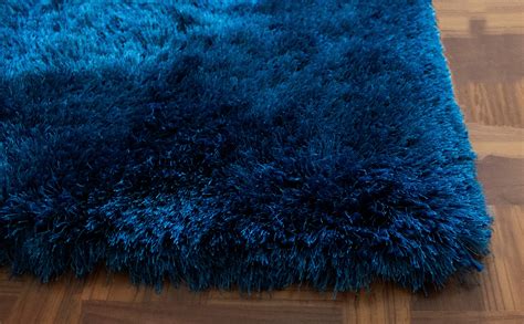 8x10 Feet Navy Blue Romance Design Shag Shaggy Solid Plush Soft