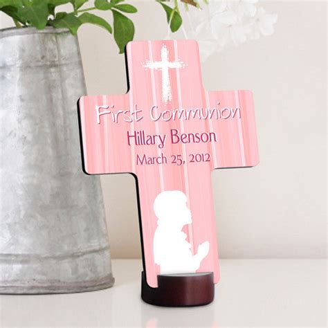 First Communion Cross Pink
