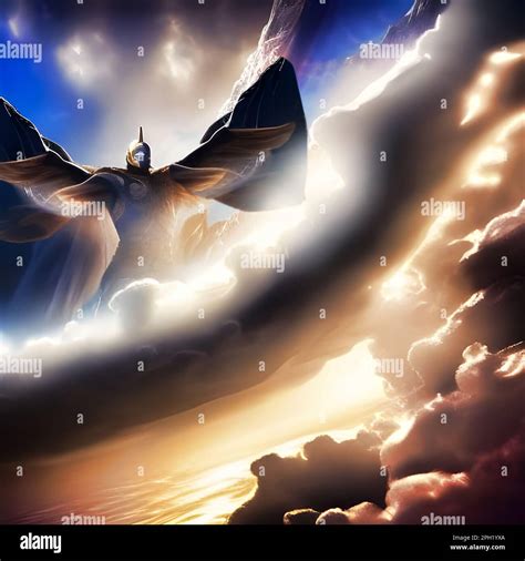 Aeolus Greek God Of Wind And Air Depiction Stock Photo Alamy