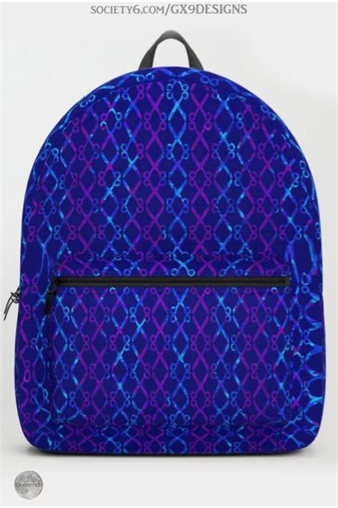 Blue And Purple Scissor Stripes Pattern Roomy Backpack Striped