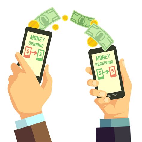 Wireless sending money with smartphone vector banking concept By Microvector | TheHungryJPEG.com