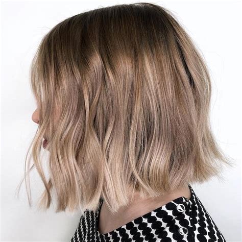 Ombre Lob Haircut With Bangs