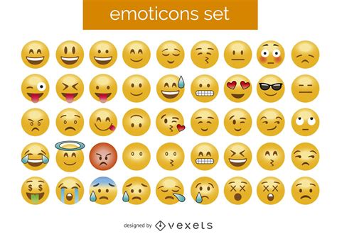 3d Emoticon Set Vector Download