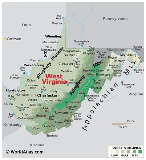Map Of West Virginia And Virginia World Map