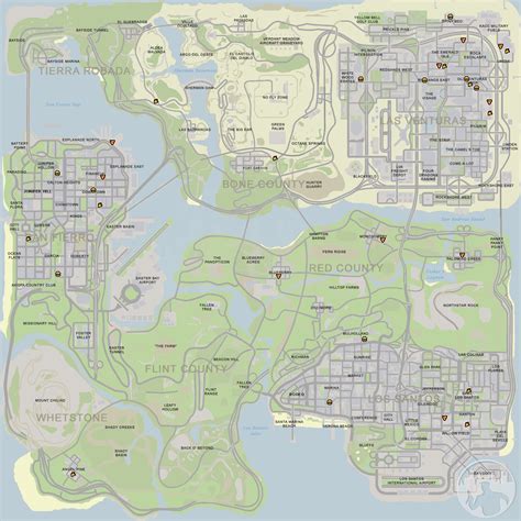 Gtainside is the ultimate gta mod db and provides you more than 95,000 mods for grand theft auto: Road map of GTA San Andreas | Games | Mapsland | Maps of ...