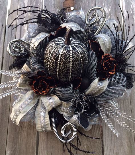 Stunning Glam Halloween Wreath By Ba Bam Wreaths Halloween Wreath