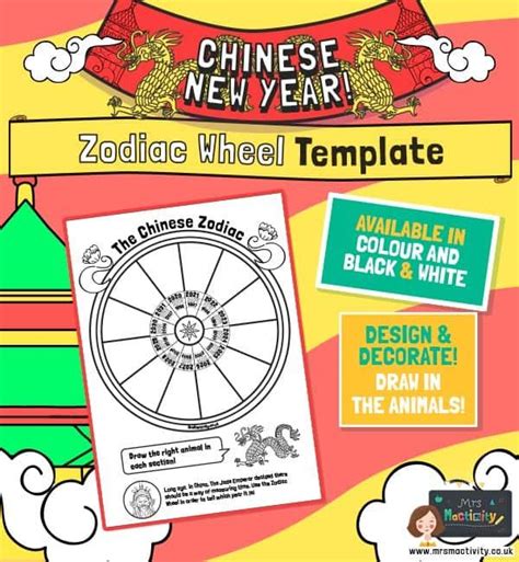 Chinese Zodiac Wheel Templates | Mrs Mactivity | Zodiac wheel, Chinese