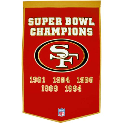 San Francisco 49ers Super Bowl Championship Dynasty Banner With Hang