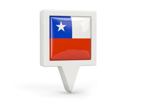 Square Pin Icon Illustration Of Flag Of Chile