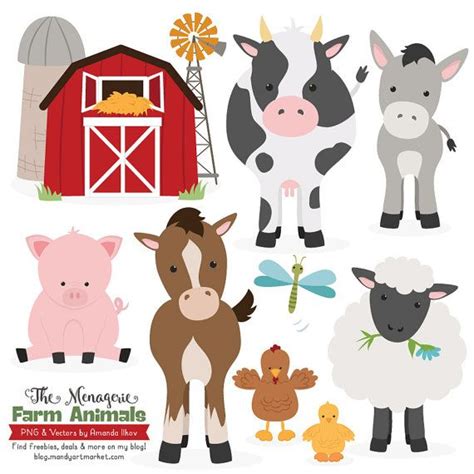 Premium Farm Animals Clip Art And Vectors Farm By Amandailkov Cute Donkey