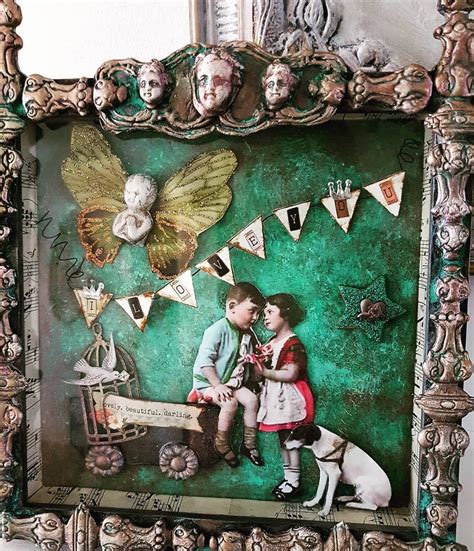 Valentines Day Mixed Media Shadow Box By Secretgardenchicc