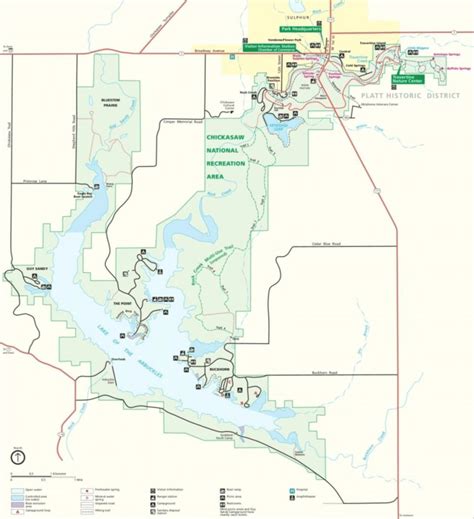Area Map Of Chickasaw National Recreation Area 4002 Ha Located In