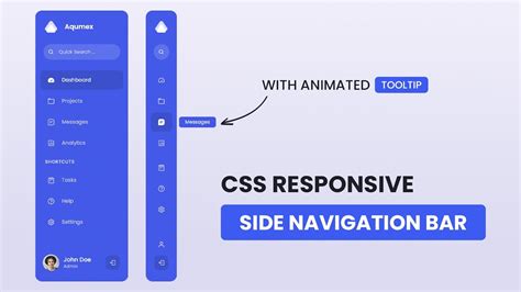 Animated Sidebar Menu Using HTML CSS JavaScript Responsive