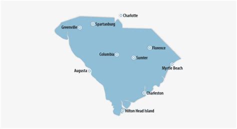 South Carolina Road Map Sc Major Cities Transparent Png 453x369
