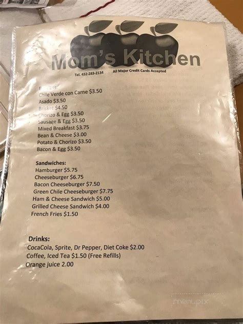 Food is your friend by maria koutsogiannis. Online Menu of Mom's Kitchen, Van Horn, TX