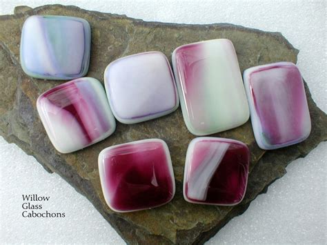 Fused Glass Cabochons 7 In Painterly Streaky Blends Glass Etsy Fused Glass Diy Jewelry