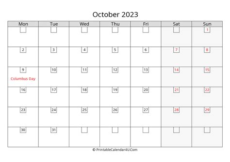 2023 october calendars printablecalendar4u