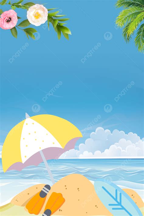 Summer Beach Blue Literary Poster Banner Background Summer Beach