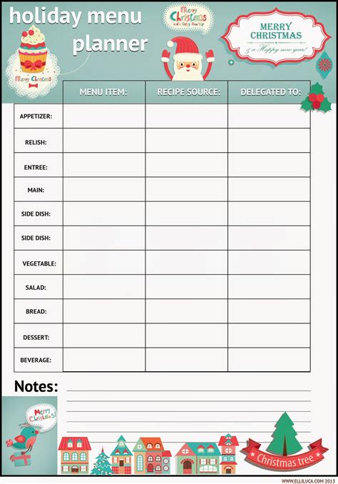 Proposal for christmas party template. Elle's Kitchen: ※ Xmas Meal Planner Printable