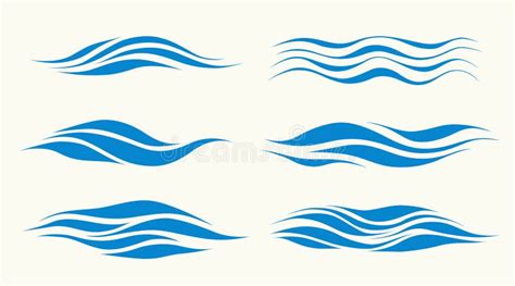 Set Waves Stock Vector Illustration Of Marine Elements 40031701