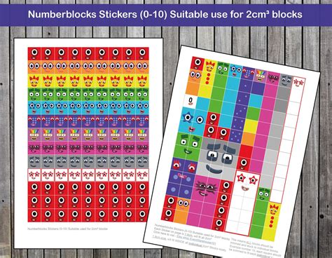 Numberblocks Faces 0 10 For 2cm Blocks Download These A4 Etsy Unifix
