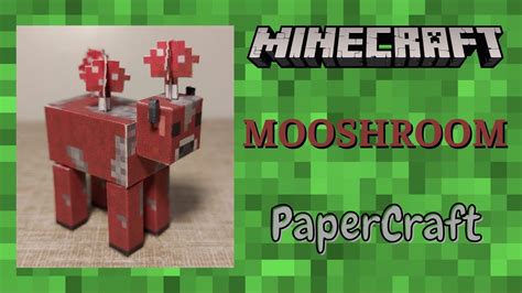 044 Minecraft Mooshroom Papercraft 😀 Youtube