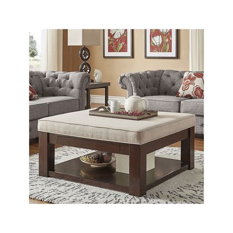 Homevance Upholstered Storage Coffee Table Upholstered Ottoman Coffee