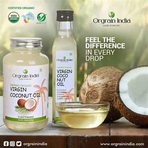 Best Organic Cold Pressed Virgin Coconut Oil Raw India 500