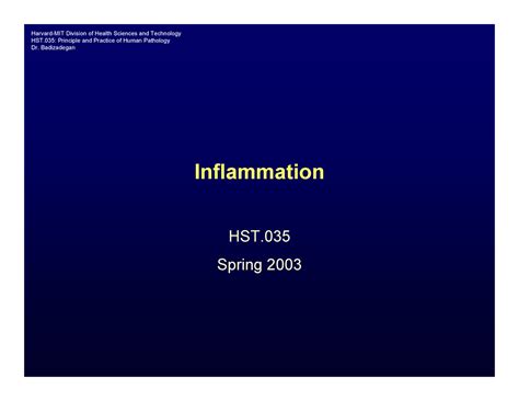 Pathology Inflammation Harvard Mit Division Of Health Sciences And