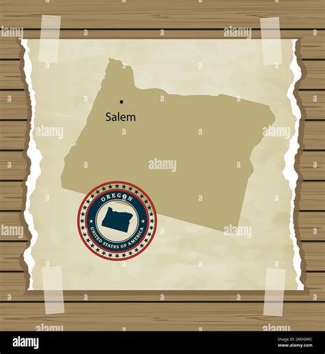 Oregon Map With Stamp Vintage Vector Background Stock Vector Image