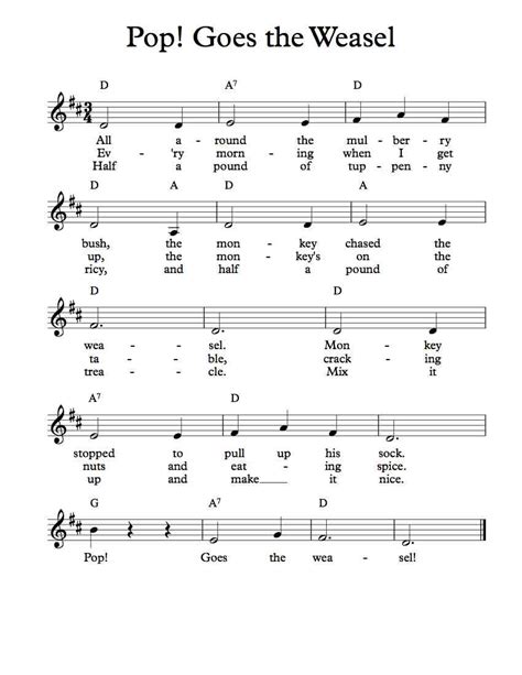 These words are derived from cockney rhyming slang which originated in london. Free Lead Sheet - Pop! Goes The Weasel - Michael Kravchuk
