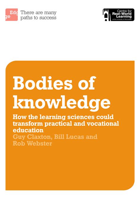 Pdf Bodies Of Knowledge How The Learning Sciences Could Transform