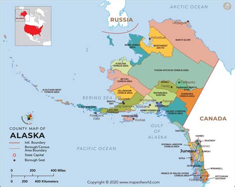 This map of alaska displays major cities, rivers and mountains. Buy Alaska County Map