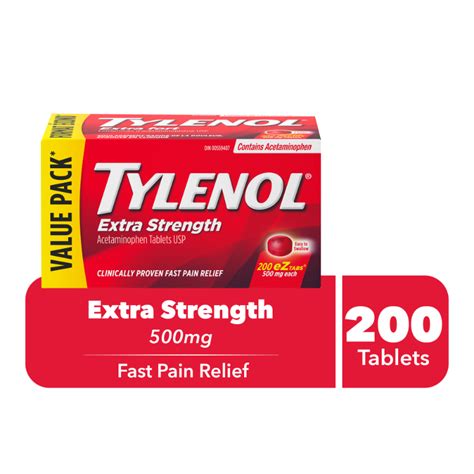 Tylenol Ez Tabs Ex Strength 200 S