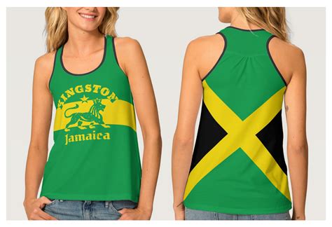 Kingston Jamaica Rasta Lion And Jamaican Flag Tank Top Tank Tops Jamaica Outfits