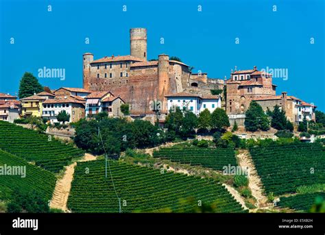 The Castle Of Castiglione Falletto Rising Above Vineyards Castiglione