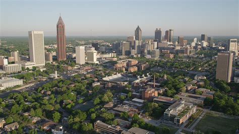 5k Stock Footage Aerial Video Of Midtown Atlanta Skycrapers And Bobby