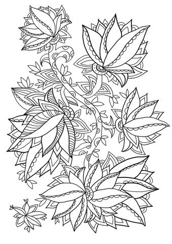 floral pattern coloring page  printable coloring pages