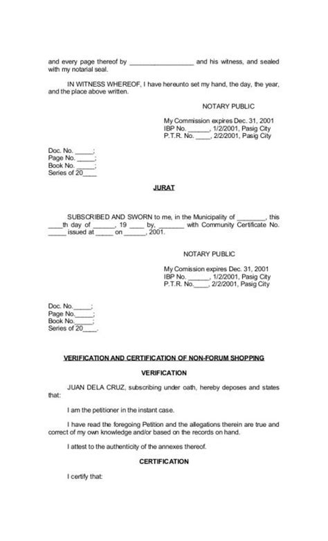 Example Of Notarized Document Template Business