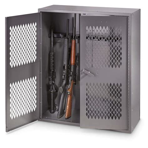 Gun Adjustable Rifle Shotgun Cabinet Storage Security Locker System