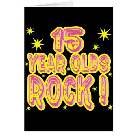 15 Year Olds Rock Pink Greeting Card Zazzle