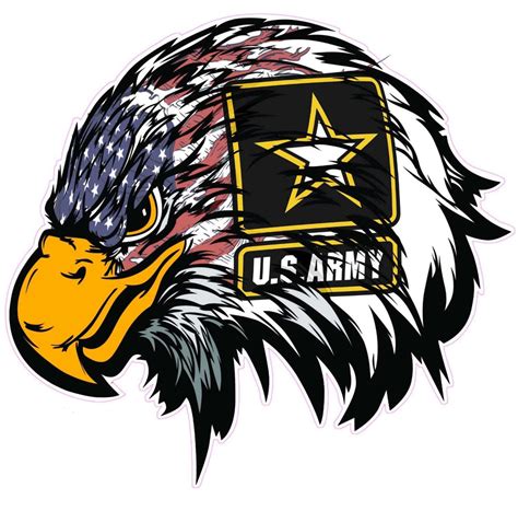 Army American Flag Eagle Head Decal Nostalgia Decals Military Vinyl