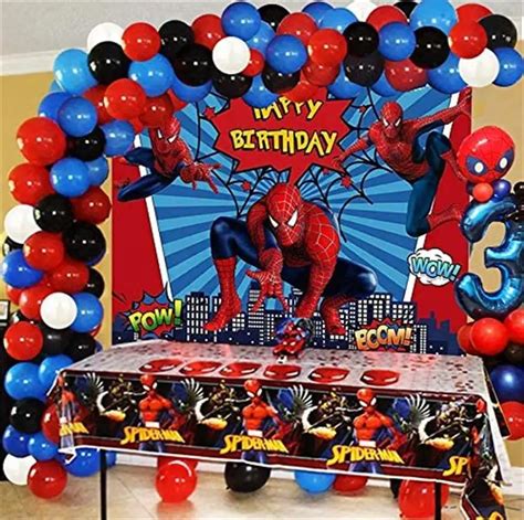 Spiderman Party Decorations Happy Birthday Backdrops Decorations