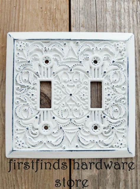 You can decorate the light switch to remind yourself! Filigree Light Switch Plate Shabby Chic Sets Distressed ...