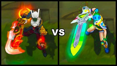 Dragonblade Riven Vs Arcade Riven Epic Skins Comparison League Of