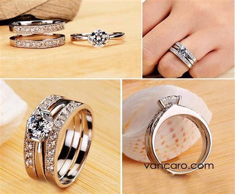 Slap yourself a couple of times (once. Wedding Ring Set. Love how it fits like a puzzle piece ...