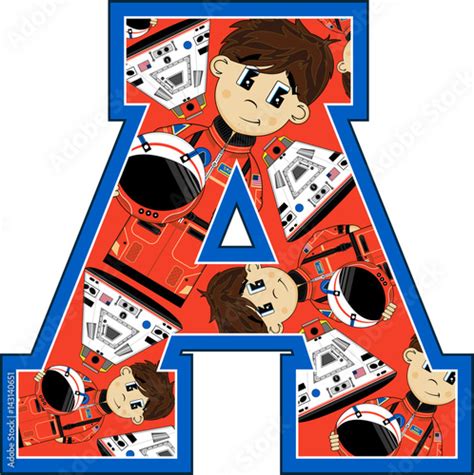A Is For Astronaut Alphabet Learning Illustration Stock Image And