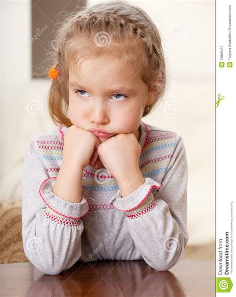 Worried Little Girl Stock Image Image Of Kids Years 33868453