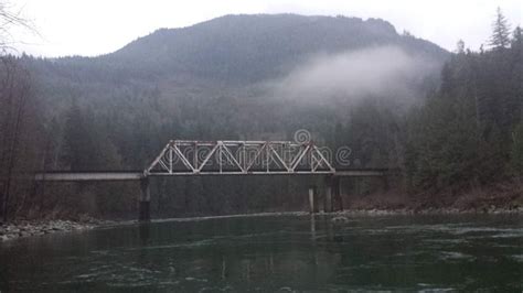 Going To Stevens Pass Wa A River And A Bridge A Mountain Stock Photo