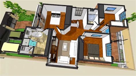 Plano de casa 10,97 x 5,49 metros aproximados de una habitación y un baño contemporánea rectangular pequeña de una planta. Planos de casas - Modelo San Celso #50- Arquimex Planos de ...